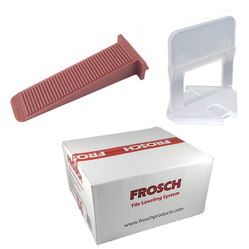FROSCH Tile Leveling System Kit - 1/16" (1.5mm), 250 Clips & 100 Wedges - Image 1
